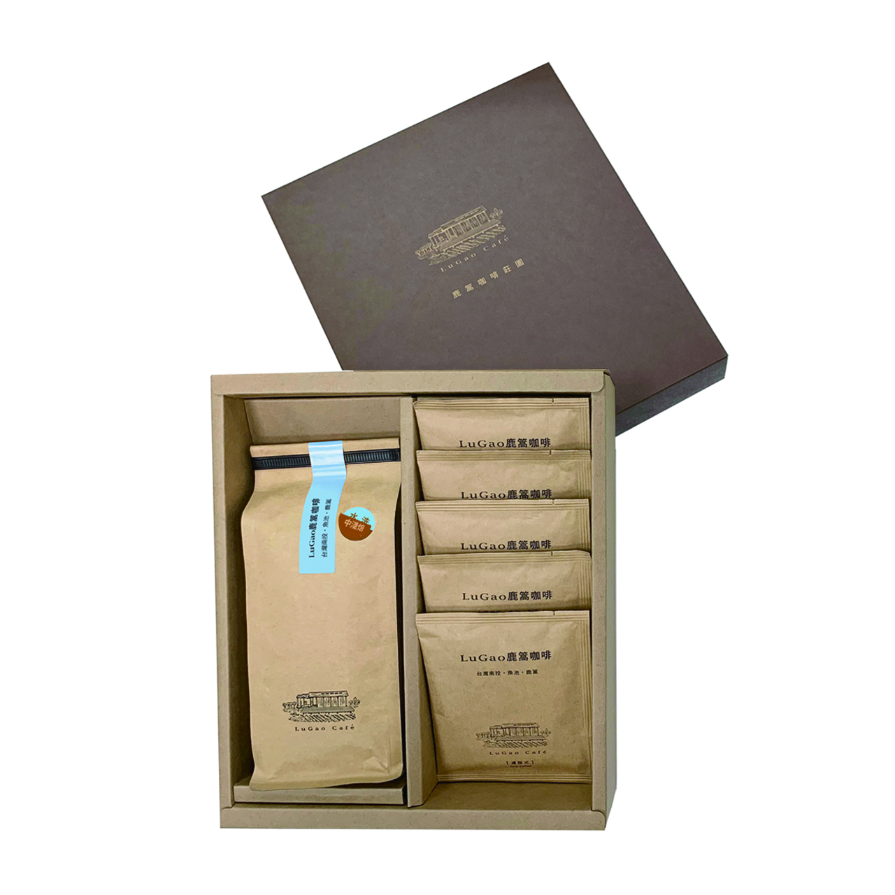 LuGao 鹿篙咖啡禮盒(濾掛5入+水洗中淺焙227g)(出貨約需2~3週)