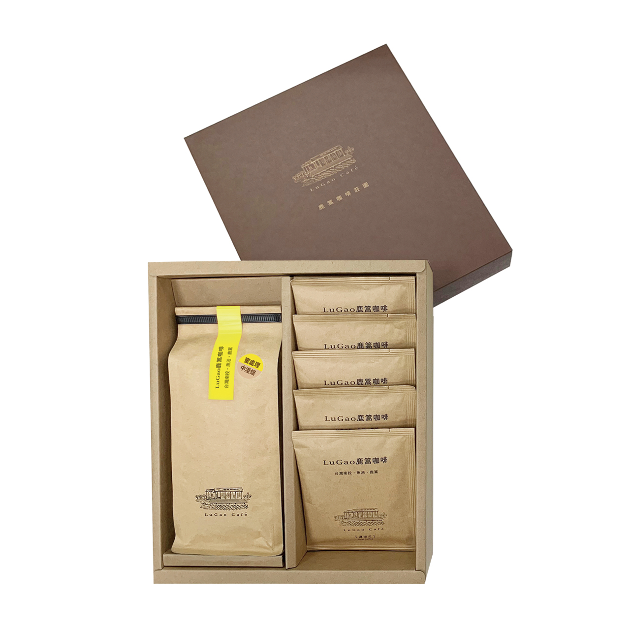 LuGao 鹿篙咖啡禮盒(濾掛5入+蜜處理中淺焙227g)(出貨約需2~3週)